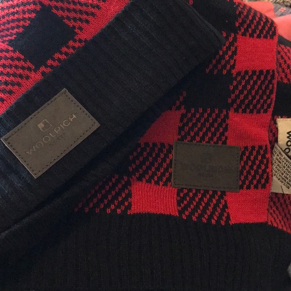 Woolrich Buffalo Knit Checker Beanie & Scarf Set - Picture 7 of 8